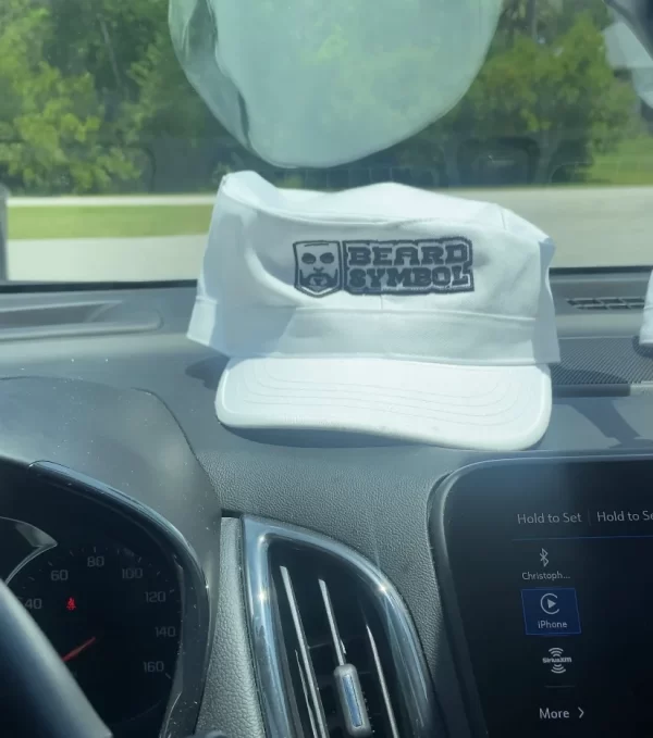 Beard Symbol | White Logo Hat - Image 2