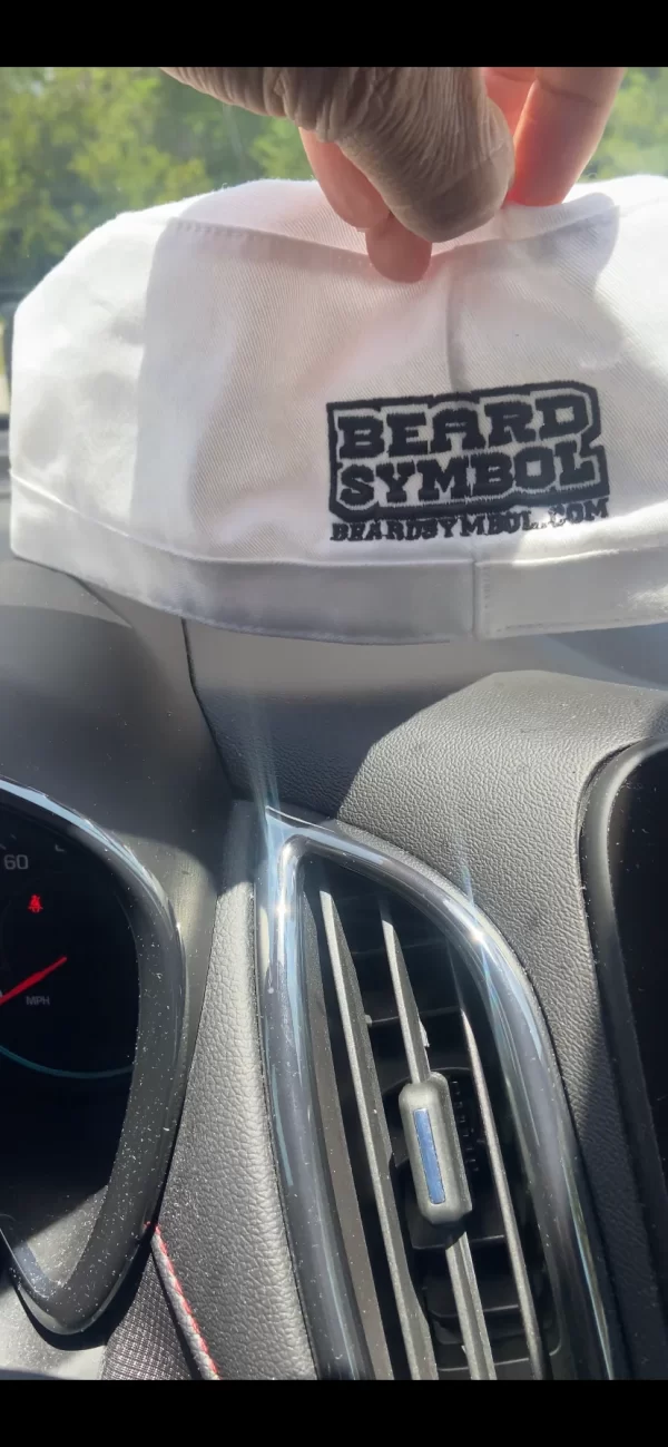 Beard Symbol | White Logo Hat - Image 3